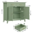 thumbnail image 2 of Homfa Kitchen Storage Cabinet, Farmhouse Buffet Sideboard with 2 Drawers and 2 Doors, Entryway Cabinet Coffee Bar for Dining Room Living Room, Green, 2 of 8