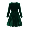 thumbnail image 5 of ATOGUTA Girls Hoilday Dresses Kids Long Sleeve Party Birthday Prom Formal Fancy Midi Dress Size 5T-15, Green, 5 of 6
