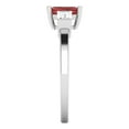 thumbnail image 3 of 0.8 ct Emerald Cut Natural Garnet 3 Stone 14K White Gold Womens Engagement Ring, 3 of 5