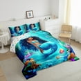 thumbnail image 3 of Manfei Kawaii Mermaid 3-Piece Full Size Comforter Sets,Dreamy Princess Bedding Comforter Set,Black Girl Lightweight Bedding Sets,Super Cozy Ocean Room Decor,Reversible, 3 of 8