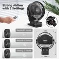 thumbnail image 3 of Ventilador Portátil Con Clip, 65 Horas De Trabajo, Ventilador Para Acampar Con Luces Led Y Gancho, Ventilador Con Batería De 12000 De Capacidad, Con Abrazadera, Recargable Por Usb Para Escritorio, Tie, 3 of 5