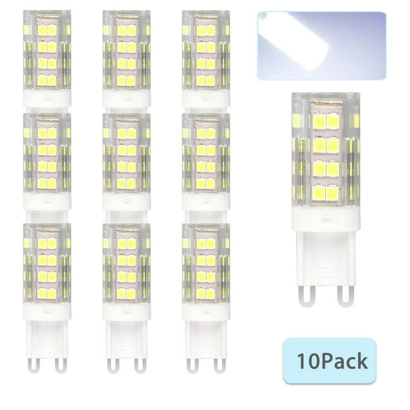 YUNDAP 10/5-pack G9 Base 5W 6000K 40W Equivalent Halogen LED Bulbs 2835 40-SMD Daylight Home Lights, Microwave Oven Appliance Intermediate Base Bulb for Chandeliers Ceiling Fan Light- Warm White/White