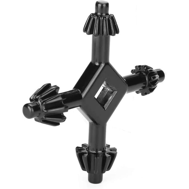 Llave de portabrocas 4 en 1, llave de portabrocas multifuncional de acero 45#, taladro de llave de portabrocas de 4 vías para perforar herramientas de perforación de dientes de aleación - DKSFJKL