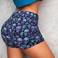 thumbnail image 4 of Fotbe Skull purple flower Shorts Sin Costuras – Shorts Deportivos de Cintura Alta para Mujer, Elásticos para Gimnasio, Yoga, Running o Ciclismo-Large, 4 of 8