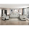 thumbnail image 4 of Lexicon Fairway Faux Leather Power Double Reclining Sofa in Taupe, 4 of 20