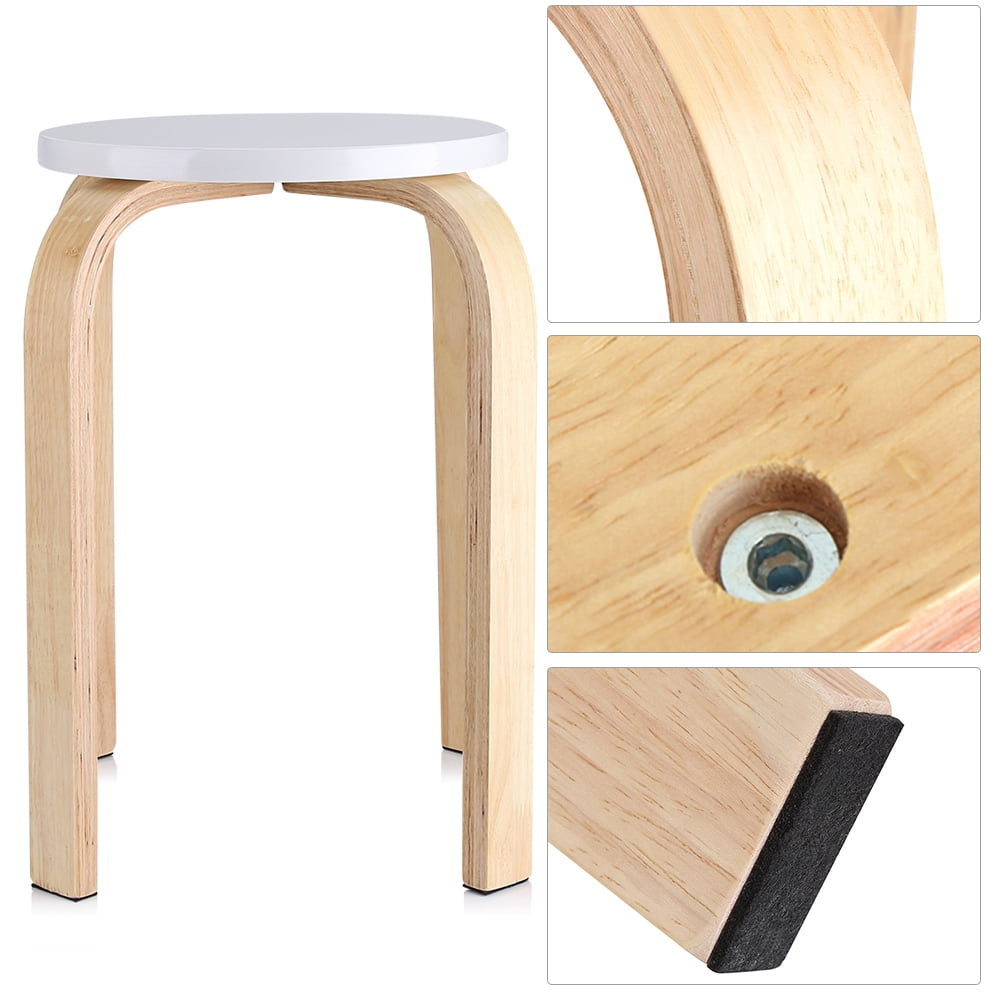 18" Anti-Slip Bent Wood Stacking Stool Candy Color Home Furniture Kid Room Decor 