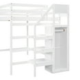 thumbnail image 3 of EUROCO Modern Full Size Loft Bed with Storage Wardrobe and Shelf for Kids Teens, White, 3 of 14
