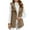 Khaki, variant on Gfyviroh Fleece Vests for Women Soft Fluffy Solid Color Sleeveless Jackets Button Casual Comfortable Hooded Outerwear