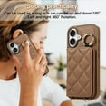 thumbnail image 5 of Crossbody Wallet Case for iPhone 16 with Make-up Mirror, PU Leather Lanyard Purse Magnetic Clasp Card Holder, Flip Kickstand Shockproof Phone Cover for iPhone 16, Brown, 5 of 6