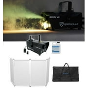 Rockville RFAAW DJ Event Facade Booth+Travel Bag+Scrim+LED Fog Machine+Juice