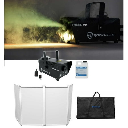 Rockville RFAAW DJ Event Facade Booth+Travel Bag+Scrim+LED Fog Machine+Juice