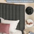thumbnail image 4 of Virans Twin Size Bed Frame,Upholstered Linen Platform Bed frame with Fabric Headboard,Solid Wood Slats Support,Noise Free,No Box Spring,Easy Assembly,Dark Gray, 4 of 9