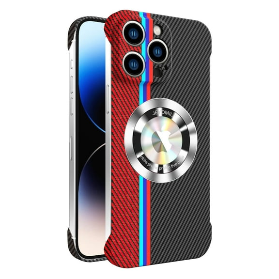 for Apple iPhone 12 Pro Magnetic Case Cover, Wireless Charging Camera Lens Protector Ultra Slim Fit Carbon Fiber Lightweight Phone Case for Apple iPhone 12 Pro - Black Red