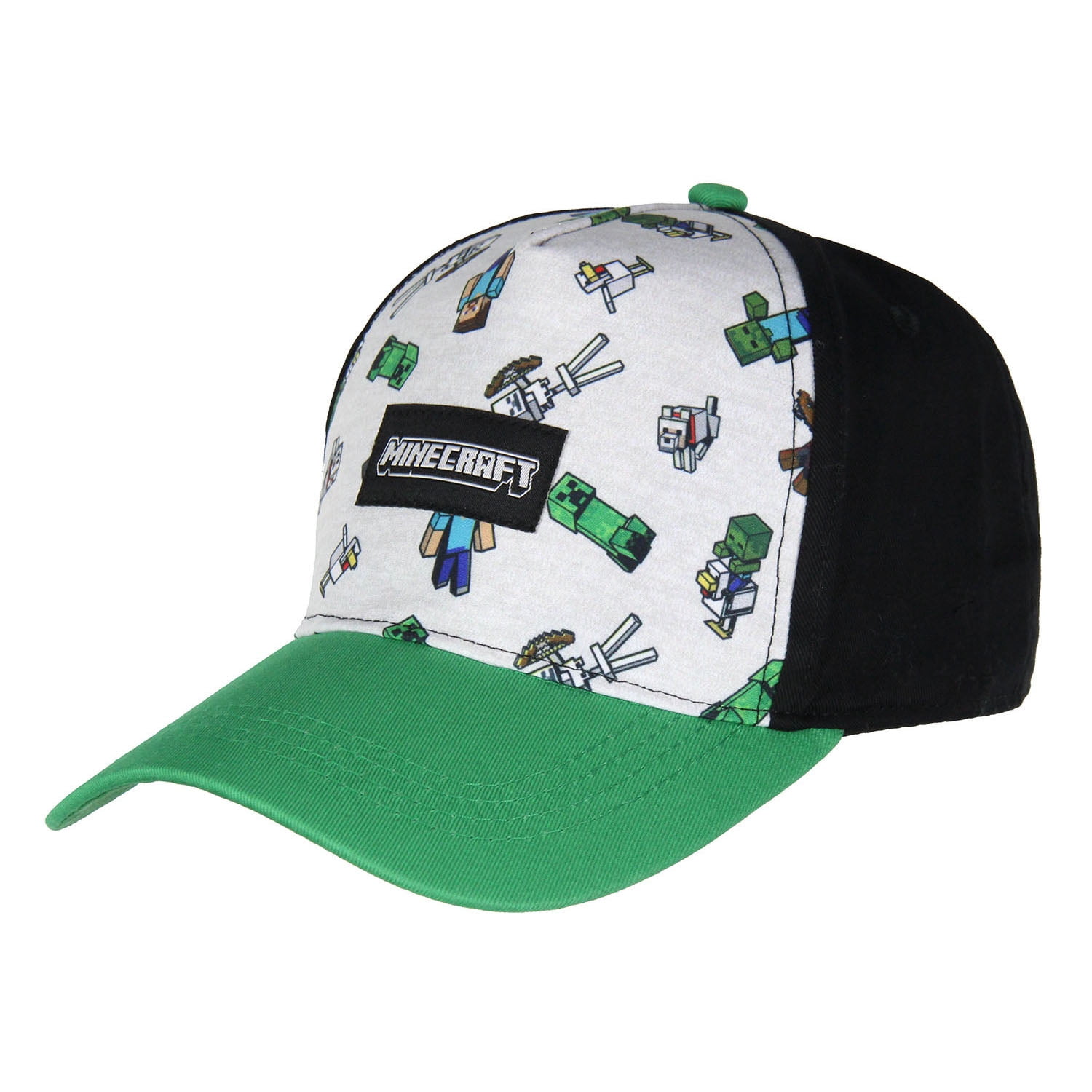 Minecraft Youth Hat Floating Mobs Creeper Skeleton Dog Chicken Snapback OSFM Cap