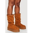 thumbnail image 2 of Women's Faux Fur Lined Round Toe Platform Slouch Boots, 2 of 3