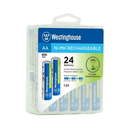 Westinghouse Always Ready Charge AA 1.2 volt 800mah NiMh Solar Rechargeable Battery LED Westinghouse Always Ready Charge AA 1.2 volt 800mah NiMh Solar Rechargeable Battery LED