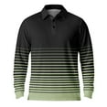 thumbnail image 5 of GuangCheng George Mens Long Sleeve Striped Shirts Ombre Horizontal Stripes Classic Collar Button Placket Soft Comfort Blouses,Green,M, 5 of 7