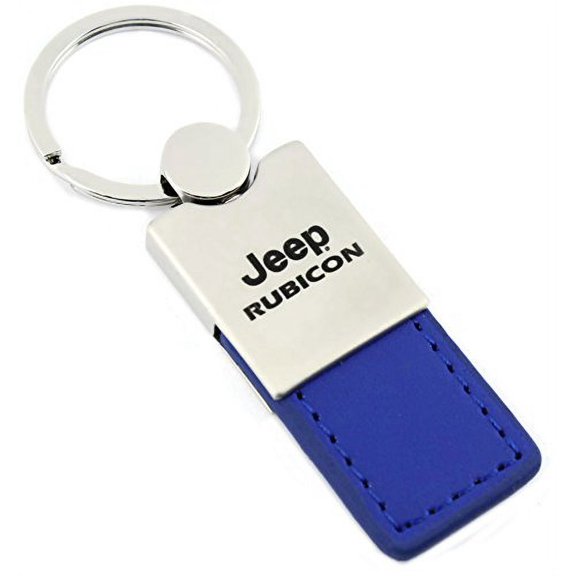Jeep Rubicon Keychain & Keyring - Duo Premium Blue Leather