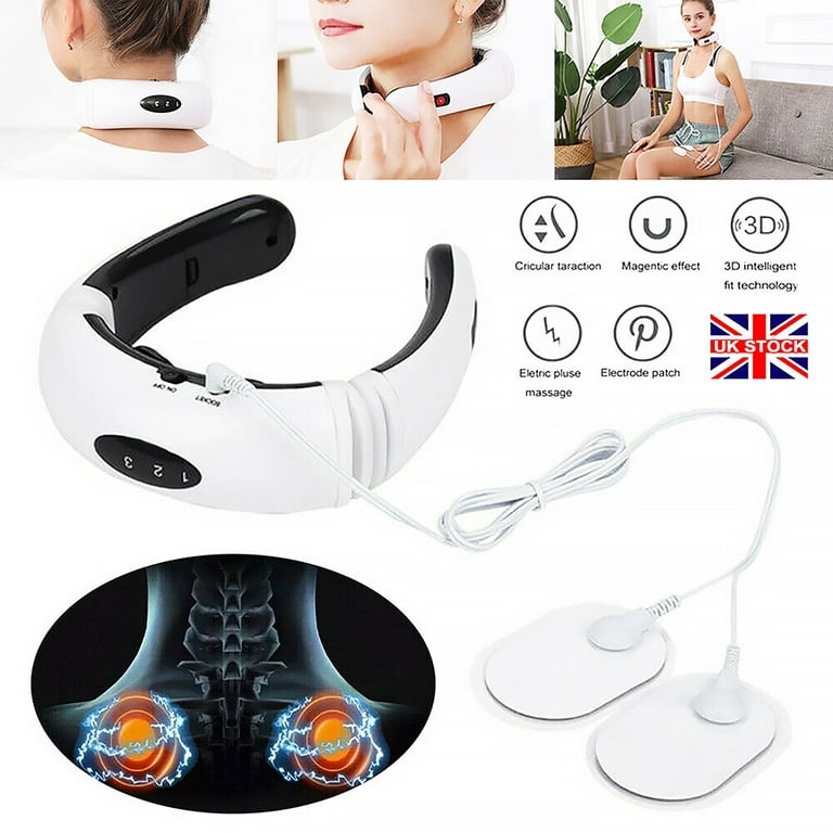 Smart Neck Massager with Heat, Electric Pulse Neck Body Shoulder Massager Pressure Point,Wireless 3D Travel Neck Massage Equipment for Office, Home