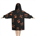 thumbnail image 2 of Spooky Pumpkin Faces Halloween Pattern Blanket Hoodies for Kids 6-13YR Oversize Wearable Blanket Hoodies for Boys Girls Teens, 2 of 7