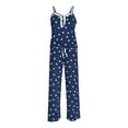thumbnail image 6 of BLTIBY Womens Pajama Set Heart Pritned V Neck Sleeveless Camisole Drawstring Pants Sleepwear Fashion Comfortable Nightwear Blue S, 6 of 6
