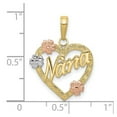 thumbnail image 2 of 17mm 10k Solid Gold Tri-color Nana In Love Heart With Flowers Pendant Necklace Pendant for Women, 2 of 2