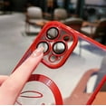 thumbnail image 3 of Magnetic Case for iPhone 12 Pro Max Compatible with Magsafe,Glitter Plating Luxury Love Heart Pattern Design,Bling Sparkle Shockproof Full Camera Cover Protection Cases for Girls Women-Red, 3 of 11