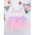 thumbnail image 3 of Eandarui Kids Girls Gymnastics Leotard Dress Sequin Shiny Ballet Ruffled Tulle Skirts Princess Party Pink 6, 3 of 7