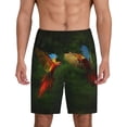 thumbnail image 2 of Picia Hybrid Parrot in the Forest Pajama Shorts for Men, Men's Pajama Bottoms, Sleepwear,Short Pajama Pants-Small, 2 of 9
