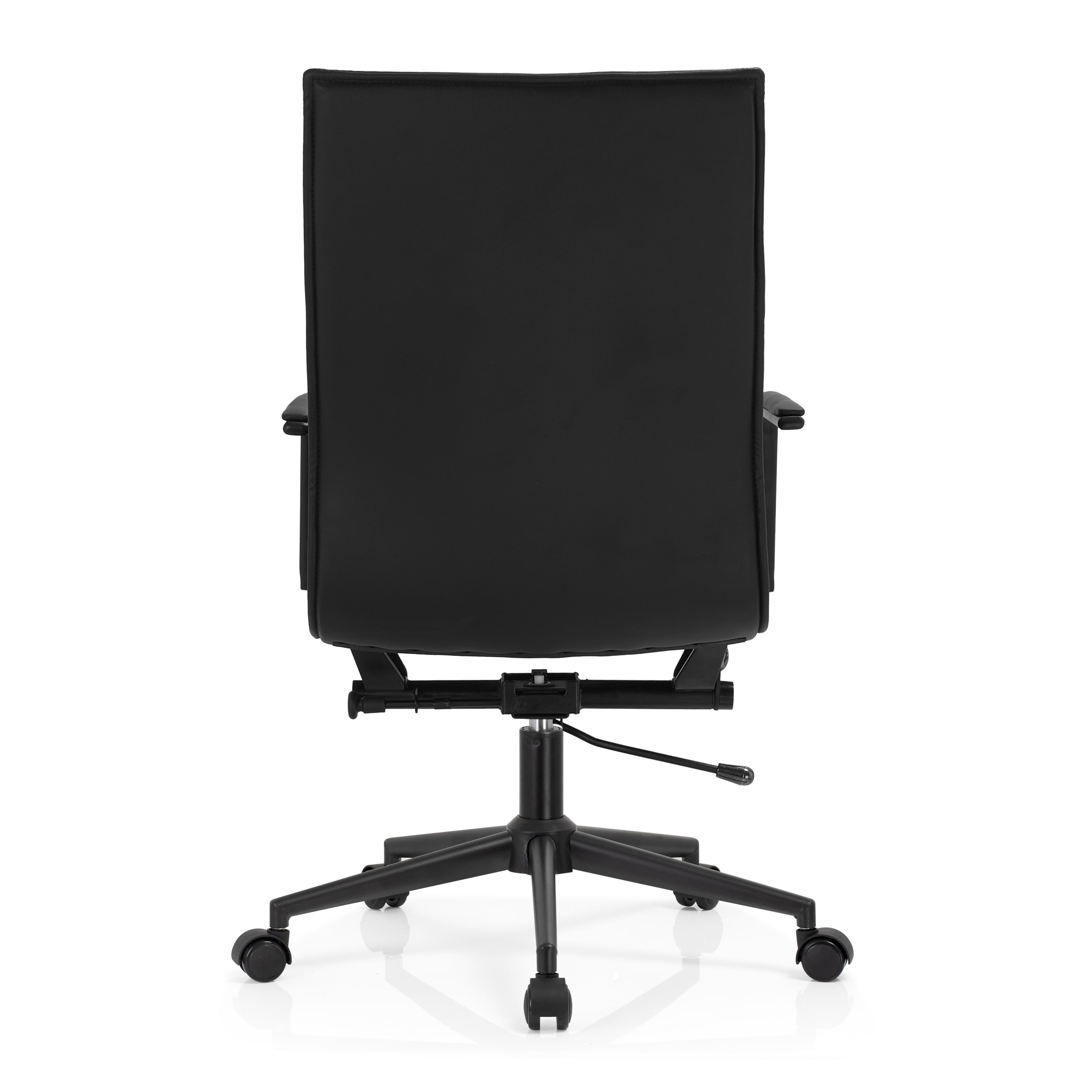 2xhome Set of 2 Modern High Back Office Desk Chair | Upholstered Ribbed PU Leather with Metal Frame | Computer Armchair for Home, Executive, Conference, Meetings (All Black)