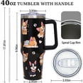 thumbnail image 3 of Corgi Gifts For Corgi Lovers-40oz Cute Corgi Tumbler With Handle Lid and Straw -Corgi Gifts For Women-Dog Lover Gifts-Dog Owner Gifts Stainless Steel Insulated Bottle Travel Mug Coffee Cup, 3 of 6