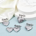 thumbnail image 4 of 4 dijes para fotos de ramo de novia, dijes de corazón plateados para fotos, acero inoxidable 304, dijes para relicario de fotos de ramo, broches conmemorativos de boda, broches DIY, 4 of 9