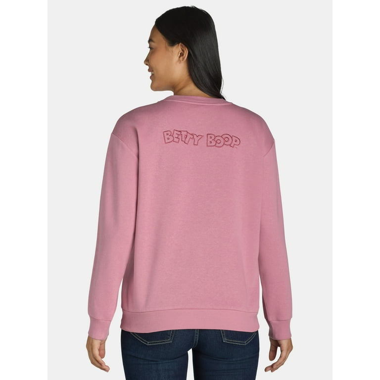Betty Boop Women s Embroidered Graphic Sweatshirt Sizes XXS XXL Walmart