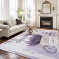 thumbnail image 3 of Purple Vintage Lavenders Large Area Rugs for Bedroom Living Room, Soft Non Slip Carpet Bedside Rug, Farmhouse Wooden Retro Art Rectangular Floor Cover Kitchen Accent Rug 5'x7' for Dining Room/Office, 3 of 9