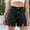 Black, variant on ZZwxWA Women's Front Slit Denim Shorts High Waisted Summer Hot Fringed Raw Hem Casual Jeans Shorts