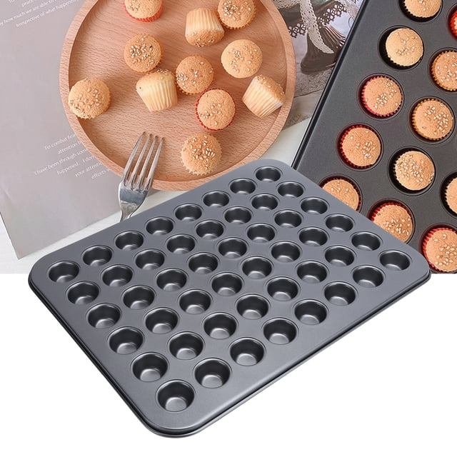 Cupcake Pan, Durable Cupcake Bakeware, 48-Cup Round-Shape Non-Stick Convinient Practical For Home Cake Shop