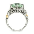 thumbnail image 2 of Sterling Silver w/14k Yellow Gold Green Quartz Cushion Ring - Size 7, 2 of 3