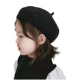 thumbnail image 2 of BXJX Girls Beret Hats, Soft Warm Fall Winter Casual Kids Casual Hats Black Size 2 T, 2 of 6