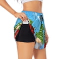 thumbnail image 1 of Balery Merry Christmas Gnome Pantalones cortos deportivos para mujer con forro y dos bolsillos, elásticos, para entrenamiento, gimnasio, yoga-Large, 1 of 7