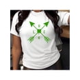 thumbnail image 1 of Camisetas de manga corta para mujer, cuello redondo, estampado floral, ajuste holgado, para verano, otoño 2025St Patrick's Day Print Shirt Men's Women's Crew Neck T-Shirt Cotton Short Sleeve Sports, 1 of 5