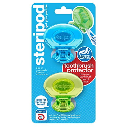 steripod ENE03BRK Toothbrush Protector Dual Pack (Assorted Colors
