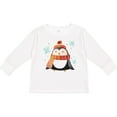 thumbnail image 3 of Inktastic Cute Winter Penguin in Hat and Scarf with Snowflakes Boys or Girls Long Sleeve Toddler T-Shirt, 3 of 5
