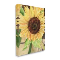 Stupell Industries Summer Sunflower with Yellow Honey Bee Detail Canvas Wall Art, 30 x 40, Design by Melissa Hyatt LLC