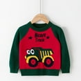 thumbnail image 2 of Coerni Toddler Boys Girls Patchwork Colour Cartoon Car Print Sweater Long Sleeve Warm Knitted Pullover Knitwear Tops Sweater Kids Sweatshirt Tan, 2 of 4