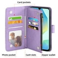 thumbnail image 6 of Asuwish Compatible with Samsung Galaxy A16 5G/4G Wallet Phone Case and Tempered Glass Screen Protector Flower Faux Leather Flip Credit Card Holder Stand Zipper Cell Cover for A 16 Women Purple, 6 of 8
