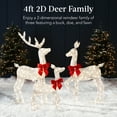 thumbnail image 3 of Best Choice Products 3-Piece 2D Deer Family Set, Lighted Christmas Outdoor Decoration w/ 175 Lights, Stakes - White, 3 of 8