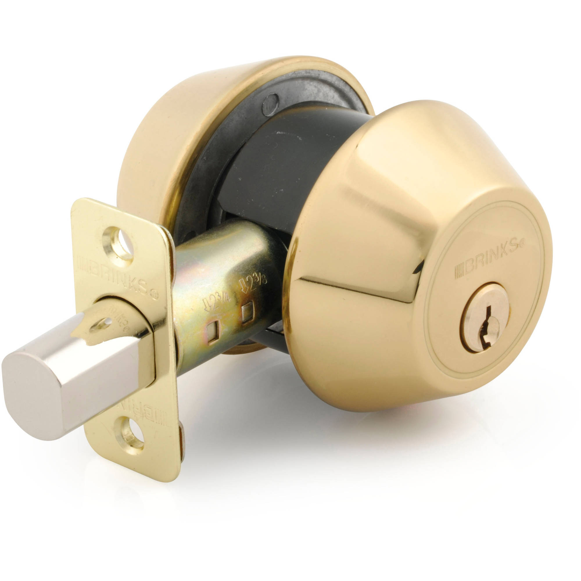 Brink's Double Cylinder Deadbolt in Polished Brass Finish