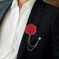 thumbnail image 3 of Rose Flower Tassel Chain Broche Pin de Solapa Hombres Chic Novedad Ligero Traje de Novio Broche para Decoración de Compromiso Festivales Festivos Fies 3 piezas, 3 of 8