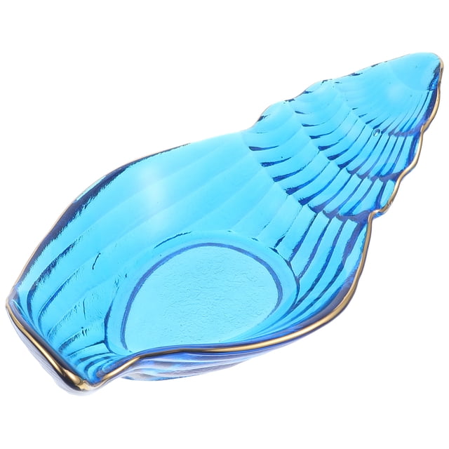 Plato decorativo con forma de concha con temática oceánica. Plato de cristal para fiestas, ideal para catering y aperitivos.