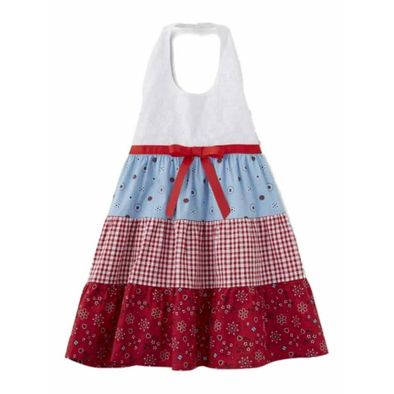 Blueberi Infant & Toddler Girls Bandana Gingham Check Dress Halter Sundress
